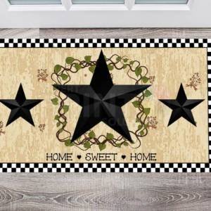 Primitive Country Folk Barn Star #4 - Home Sweet Home Floor Sticker