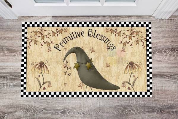 Primitive Country Folk Design #18 - Primitive Blessings Floor Sticker