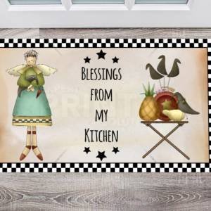 Primitive Country Folk Design #15 - Blessings from My Kitchen Floor Sticker