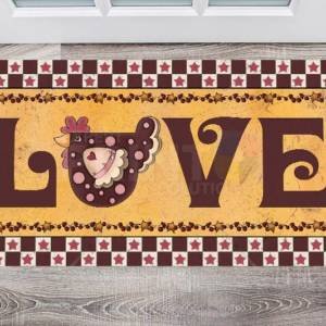 Primitive Country Folk Design #12 - Love Floor Sticker