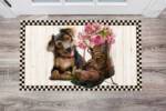 Cute Puppy and Flower Boot Floor Sticker