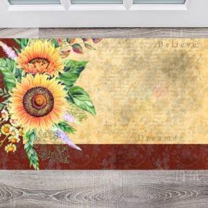 Beautiful Vintage Sunflower Design Floor Sticker