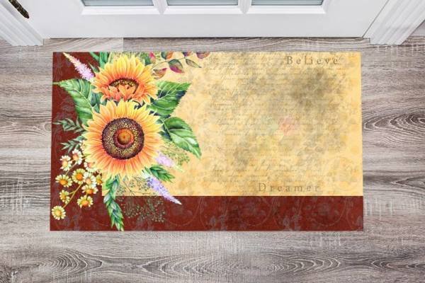 Beautiful Vintage Sunflower Design Floor Sticker