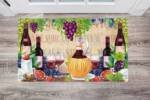 Rustic Winery with Wine Bottles, Fruit and Cheese #2 Floor Sticker