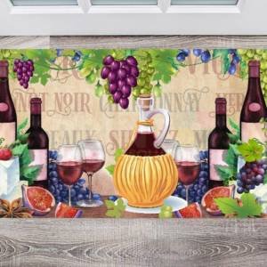 Rustic Winery with Wine Bottles, Fruit and Cheese #2 Floor Sticker