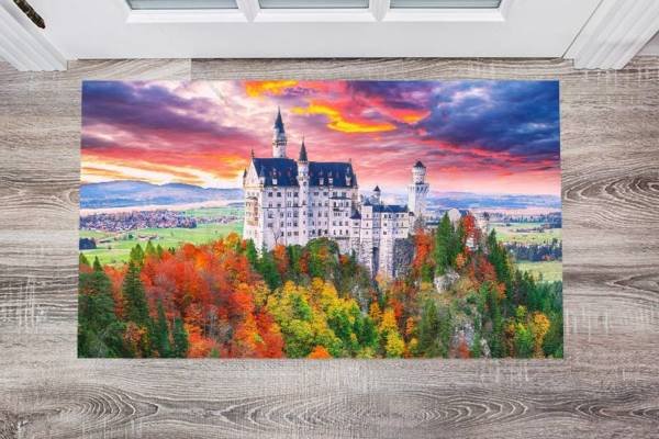 Fairytale Neuschwanstein Castle in the Sunset Floor Sticker