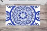 Bohemian Folk Art Ethnic Blue Mandala Design Floor Sticker
