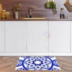 Bohemian Folk Art Ethnic Blue Mandala Design #2 Floor Sticker