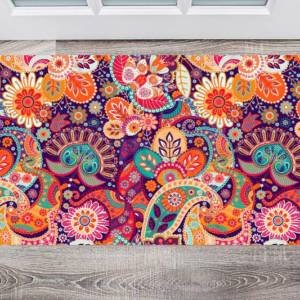 Bohemian Folk Art Ethnic Paisley Design #7 Floor Sticker