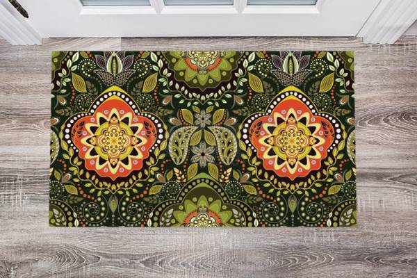 Bohemian Folk Art Ethnic Paisley Design #11 Floor Sticker