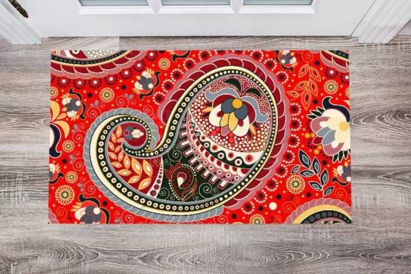 Bohemian Folk Art Ethnic Paisley Design #16 Floor Sticker