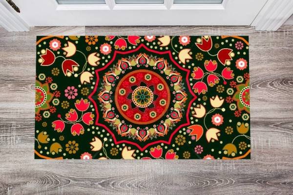 Bohemian Folk Art Ethnic Colorful Mandala Design Floor Sticker