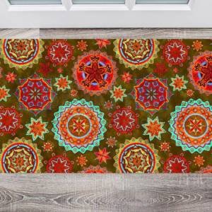 Bohemian Folk Art Ethnic Mandala Design #2 Floor Sticker