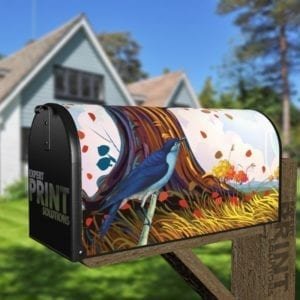 Little Blue Bird Decorative Curbside Farm Mailbox Cover