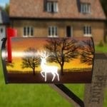 1064-glowing-white-deer-curbside-mailbox-vinyl-cover Glowing White Deer Decorative Curbside Farm Mailbox Cover