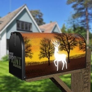 Glowing White Deer Decorative Curbside Farm Mailbox Cover