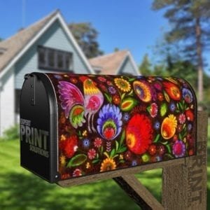 Beautiful Hungarian Folk Motifs #2 Decorative Curbside Farm Mailbox Cover