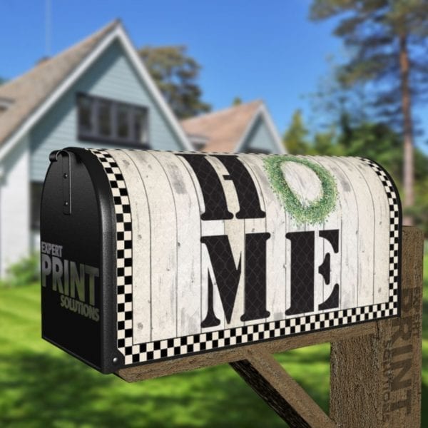 1227-prim-country-home-sign-farm-mailbox-magnetic-cover Prim Country HOME Sign Decorative Curbside Farm Mailbox Cover
