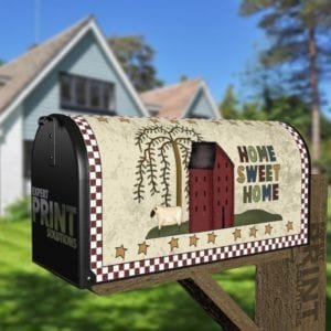 Prim Country Saltbox House #1 - Home Sweet Home Decorative Curbside Farm Mailbox Cover