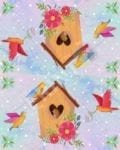 Birds Birdhouse and Flowers - Home Sweet Home Decorative Curbside Farm Mailbox Cover