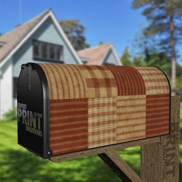 Primitive Country Homespun Pattern Decorative Curbside Farm Mailbox Cover