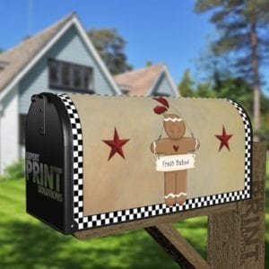 Cute Primitive Country Gingerbread Man #4 - Fresh Baked Decorative Curbside Farm Mailbox Cover