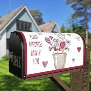 Cute Country Patchwork Design #3 - Plant Kindness Harvest Love Decorative Curbside Farm Mailbox Cover