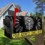Native Chief Skull in Headdress Decorative Curbside Farm Mailbox Cover