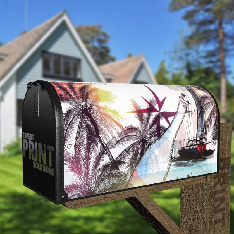 Tropical Holiday Decorative Curbside Farm Mailbox Cover