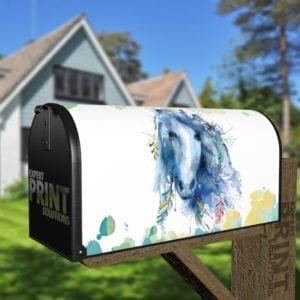 Beautiful Native Watercolor Style Horse Decorative Curbside Farm Mailbox Cover