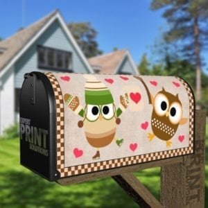 Coffee Lover Owl #11 - I Heart Coffee Decorative Curbside Farm Mailbox Cover