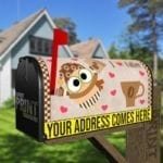 Coffee Lover Owl #10 - I Heart Coffee Decorative Curbside Farm Mailbox Cover