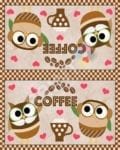 Coffee Lover Owls Decorative Curbside Farm Mailbox Cover
