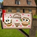 Coffee Lover Owls Decorative Curbside Farm Mailbox Cover