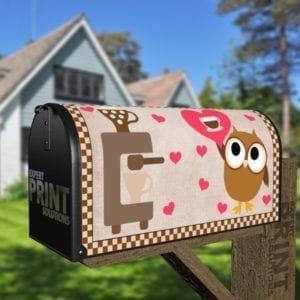 Coffee Lover Owl #6 Decorative Curbside Farm Mailbox Cover