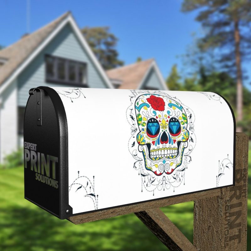 Sugar Skull Decorative Curbside Farm Mailbox Cover