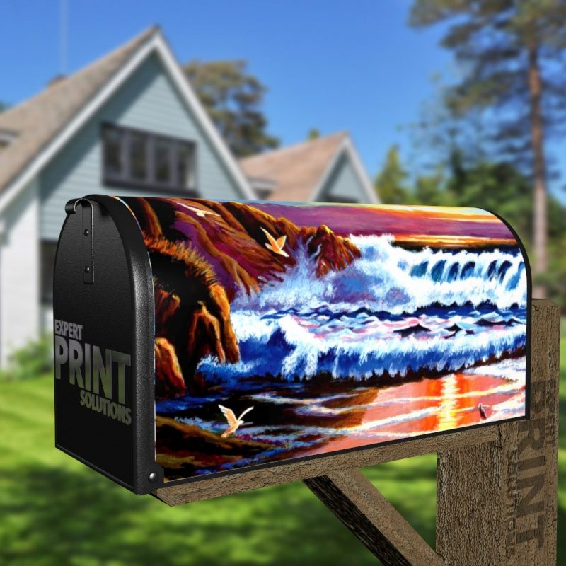Crashing Ocean Waves Decorative Curbside Farm Mailbox Cover
