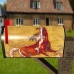 Brown and White Stallion Decorative Curbside Farm Mailbox Cover