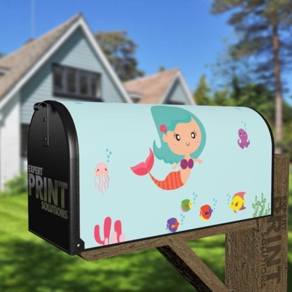Little Blue Hair Mermaid Decorative Curbside Farm Mailbox Cover