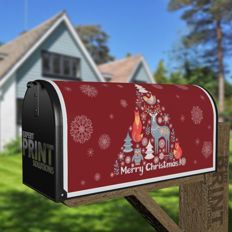 Scandinavian Tale #1 - Merry Christmas Decorative Curbside Farm Mailbox Cover