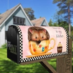  Welcome to my Kitchen Cute Hedgehog Decorative Curbside Farm Mailbox Cover