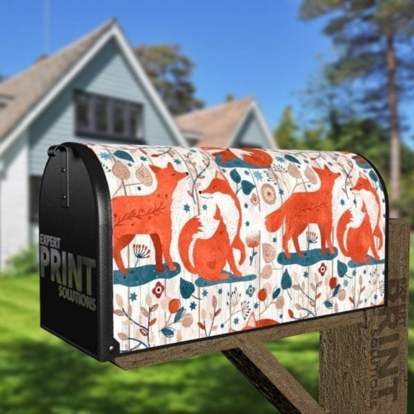 Bohemian Folk Art Fox Decorative Curbside Farm Mailbox Cover