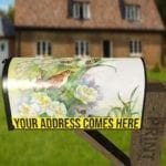 White Flowers and Birds Decorative Curbside Farm Mailbox Cover