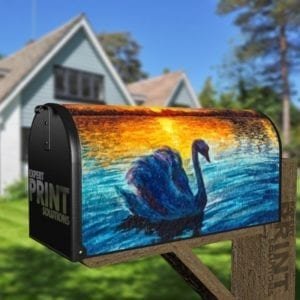 Beautiful Sunset Swan Decorative Curbside Farm Mailbox Cover