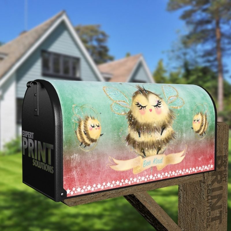 Cute Little Bee - Bee Kind Decorative Curbside Farm Mailbox Cover