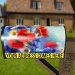Red White and Blue Flowers Decorative Curbside Farm Mailbox Cover