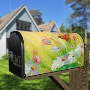 Daisies and Butterflies Decorative Curbside Farm Mailbox Cover