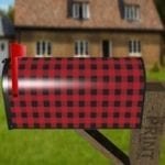 Farmhouse Buffalo Plaid Pattern - Black and Red Decorative Curbside Farm Mailbox Cover
