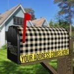 Farmhouse Buffalo Plaid Pattern - Black and Tan Decorative Curbside Farm Mailbox Cover