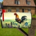 The Rooster and the Sunrise Decorative Curbside Farm Mailbox Cover